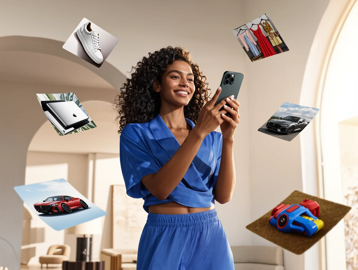 Customer shopping from stores worldwide
